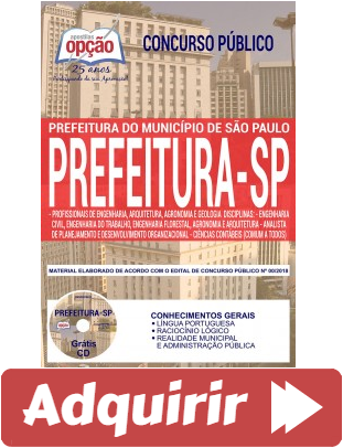 Apostila Concurso Público Prefeitura de São Paulo SP 2018