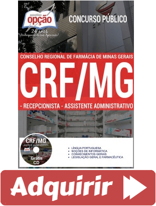 Apostila Concurso CRF/MG – 2017, cargos: Assistente Administrativo e Recepcionista