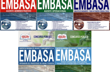 Apostilas Concurso EMBASA / BA – 2017, nos cargos de: Assistente e Analista de Saneamento – Várias Especialidades