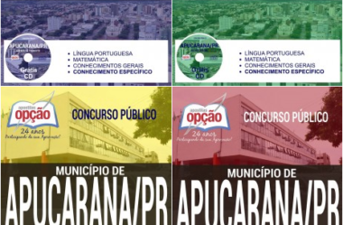 Apostilas Concurso Público Prefeitura Apucarana / PR – 2017, cargos: Agente Fiscal, Assistente Administrativo, Operário e Agente de Trânsito