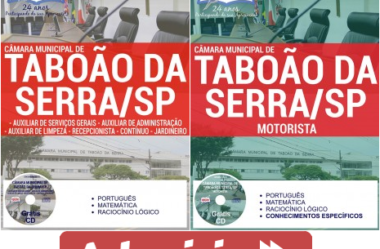 Apostilas Concurso Câmara Municipal de Taboão da Serra / SP – 2017, Diversos Cargos