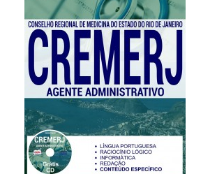 Apostila Concurso CREMERJ – 2017, cargo: Agente Administrativo