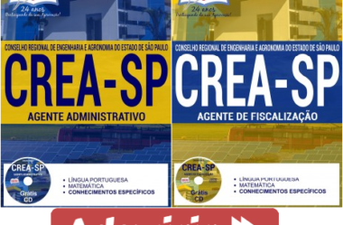 Apostilas Agente Administrativo e Agente de Fiscalização do Concurso Público do CREA / SP – 2017