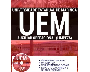 Material de Estudo Teste Seletivo UEM / PR – 2017, cargo: Auxiliar Operacional – Limpeza