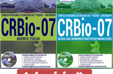 Apostilas Concurso CRBio 7ª Região/PR – 2017, Agente Fiscal e Auxiliar Administrativo/Financeiro