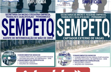 Apostilas Seleção Pública SEMPETQ / PE – 2017, Captador Externo de Vagas e Agente de Intermediação de Mão e Obra