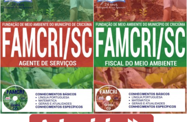 Apostilas Concurso FAMCRI / SC – 2017, Fiscal do Meio Ambiente e Agente de Serviços