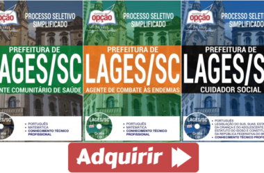 Apostilas Processo Seletivo Prefeitura de Lages / SC – 2017, empregos: Agentes e Cuidador