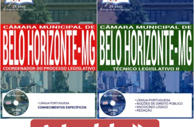 Apostilas Opção Concurso Câmara de Belo Horizonte/MG – 2017/2018, Coordenador do Processo Legislativo e Técnico Legislativo II