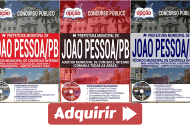 Apostilas Concurso Público Prefeitura Municipal de João Pessoa / PB – 2017, Auditor e Técnico Municipal de Controle Interno