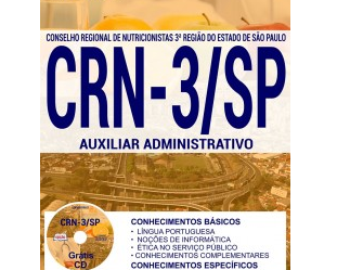 Material de Estudo Concurso Público CRN 3ª Região / SP – 2017, função: Auxiliar Administrativo I