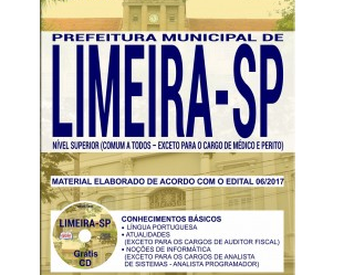 Apostila Estudar Concurso Prefeitura de Limeira / SP – 2017/2018, Comum Cargos de Nível Superior