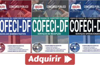 Apostilas Opção Concurso Público COFECI – 2017, Auxiliar Administrativo, Serviços de Recepção e Serviços Operacionais