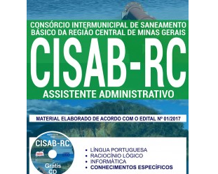 Apostila Processo Seletivo CISAB-RC / MG – 2017, Assistente Administrativo