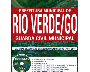 Apostila Estudar Concurso Público Prefeitura de Rio Verde / GO – 2017/2018, Guarda Civil Municipal