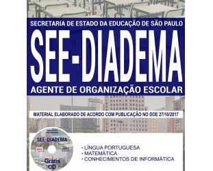 Apostila Agente de Organização Escolar do Processo Seletivo da SEE Regional Diadema / SP – 2017