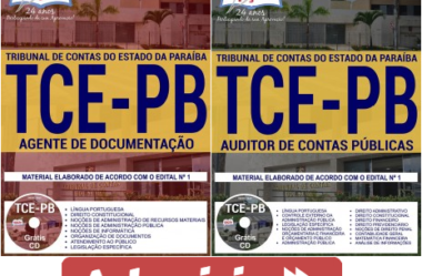 Apostilas Opção Concurso Público TCE / PB – 2017/2018, Auditor de Contas Públicas e Agente de Documentação