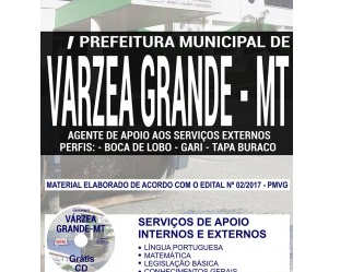 Apostila Concurso Boca de Lobo, Gari e Tapa Buraco da Prefeitura de Várzea Grande / MT – 2017/2018