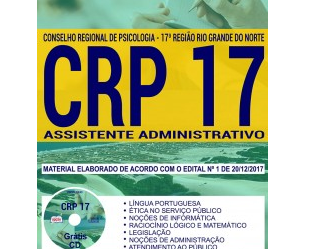 Apostila Assistente Administrativo do Concurso Público do CRP da 17ª Região / RN – 2017/2018