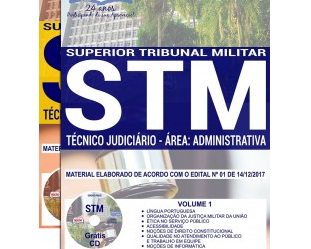 Material de Estudo Concurso Público STM – 2017/2018, função: Técnico Judiciário – Área: Administrativa