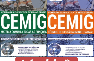 Apostilas de Estudo Concurso CEMIG – 2018, cargos: Técnico de Gestão Administrativa I e Comum aos Demais Empregos