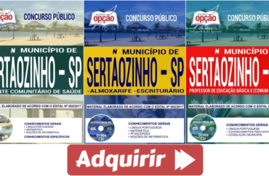 Concurso Público Município de Sertãozinho / SP – 2017/2018, Apostilas Preparatórias para Diversos Cargos