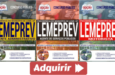 Apostilas Concurso Público LEMEPREV / SP – 2017/2018, empregos: Motorista, Agente de Serviços Públicos e Agente Administrativo