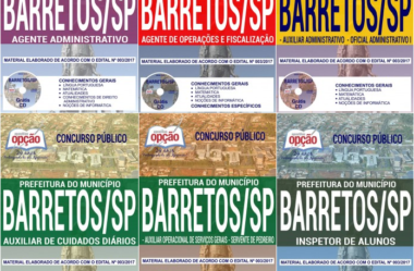 Apostilas Diversos Cargos do Concurso Público da Prefeitura de Barretos / SP – 2018