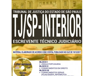 Apostila Concurso TJ / SP – 2018, Escrevente Técnico Judiciário