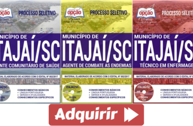 Apostilas Processo Seletivo Secretaria Municipal de Saúde de Itajaí / SC – 2018, Vários Cargos