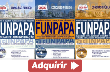 Apostilas Concurso Público FUNPAPA Belém / PA – 2018, empregos: Comum Diversas Funções