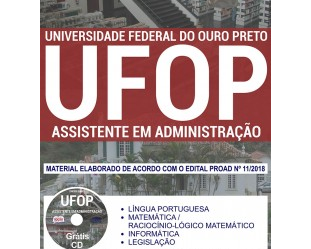 Apostila Estudar Concurso Público UFOP – 2018, Assistente em Administração