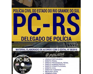 Apostila para o Concurso da PC / RS – 2018, emprego: Delegado de Polícia