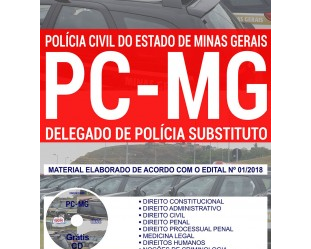 Material de Estudo Concurso Público PC / MG – 2018, função: Delegado de Polícia Substituto