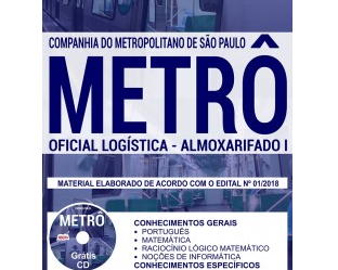 Apostila Concurso Público METRÔ / SP – 2018, Oficial Logística Almoxarifado I