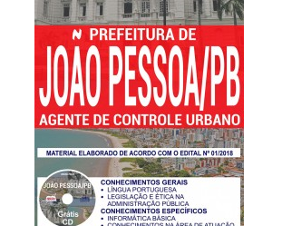 Apostila Agente de Controle Urbano do Concurso Público da Prefeitura de João Pessoa / PB – 2018