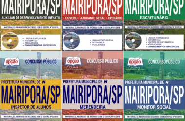 Apostilas Concurso Público Prefeitura Municipal de Mairiporã / SP – 2018, empregos: Comum Diversas Funções