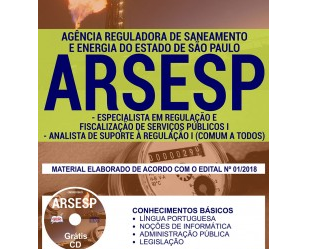 Apostila Concurso Público ARSESP – 2018, Analista e Especialista