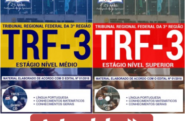 Apostilas Opção Seleção Pública TRF da 3ª Região – 2018, Estágio Nível Médio e Estágio Nível Superior