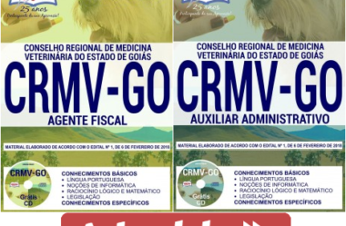 Apostilas Concurso Público CRMV / GO – 2018, Agente Fiscal e Auxiliar Administrativo