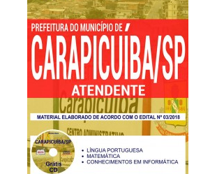 Apostila Atendente do Concurso Público da Prefeitura de Carapicuíba / SP – 2018