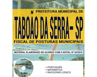 Apostila Fiscal de Posturas Municipais do Concurso Público da Prefeitura de Taboão da Serra / SP – 2018