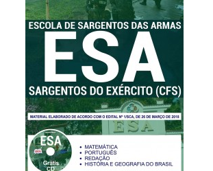 Apostila Concurso Público Escola de Sargentos das Armas – ESA / 2018, Sargentos do Exército (CFS)