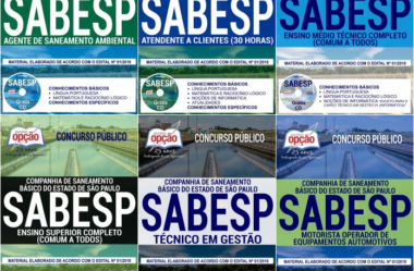 Apostilas Diversos Empregos do Concurso Público da SABESP – 2018