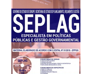 Apostila de Estudo Concurso Público SEPLAG/SE – 2018, emprego: Especialista em Políticas Públicas e Gestão Governamental – EPPGG