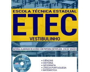 Apostila de Estudo Processo Seletivo Escola Técnica Estadual – Vestibulinho ETEC 2º Semestre – 2018 (São Paulo)