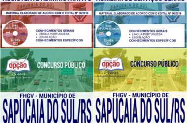 Apostilas Vários Empregos do Concurso da FHGV de Sapucaia do Sul / RS – 2018