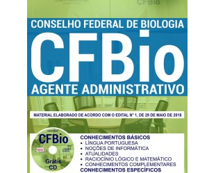 Apostila de Estudo Concurso Público CFBio – 2018, cargo: Agente Administrativo