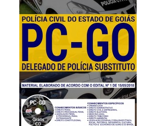 Apostila Opção Concurso Polícia Civil de Goiás – PC / GO – 2018, Delegado de Polícia Substituto