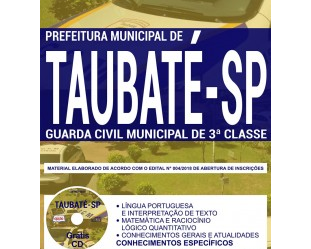 Apostila Concurso Prefeitura de Taubaté / SP – 2018, cargo: Guarda Civil Municipal de 3ª Classe